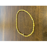 ANTIQUE Venetian Yellow French Cross Glass Trade Beads Necklace(44 BEADS)