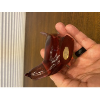 VTG FENTON Pink/Dusty Rose Glass Long Tail Bird Of Happiness Paperweight 5.25"L