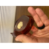 VTG FENTON Pink/Dusty Rose Glass Long Tail Bird Of Happiness Paperweight 5.25"L