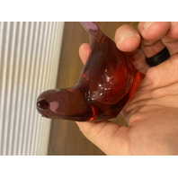 VTG FENTON Pink/Dusty Rose Glass Long Tail Bird Of Happiness Paperweight 5.25"L