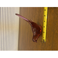 VTG FENTON Pink/Dusty Rose Glass Long Tail Bird Of Happiness Paperweight 5.25"L