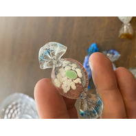 Small American Fostoria Plate & 9 Hand Blown Art Glass Candies SET(10)