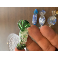 Small American Fostoria Plate & 9 Hand Blown Art Glass Candies SET(10)