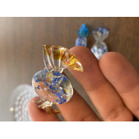 Small American Fostoria Plate & 9 Hand Blown Art Glass Candies SET(10)