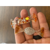 Small American Fostoria Plate & 9 Hand Blown Art Glass Candies SET(10)