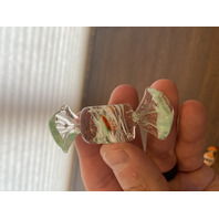 Small American Fostoria Dish & 8 Hand Blown Art Glass Candies SET(9)