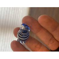 Small American Fostoria Dish & 8 Hand Blown Art Glass Candies SET(9)