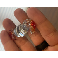 Small American Fostoria Dish & 8 Hand Blown Art Glass Candies SET(9)