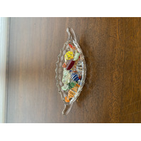 Small American Fostoria Dish & 8 Hand Blown Art Glass Candies SET(9)