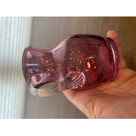 VTG Small Pilgrim Glass Cranberry Art Glass Paneled Optic Pitcher 4.5"H