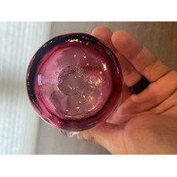 VTG Small Pilgrim Glass Cranberry Art Glass Paneled Optic Pitcher 4.5"H