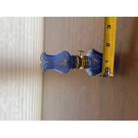 VTG Mini Cobalt Blue Glass Oil Lamp 4.5"H