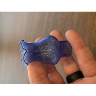 VTG Mini Cobalt Blue Glass Oil Lamp 4.5"H