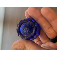 VTG Mini Cobalt Blue Glass Oil Lamp 4.5"H