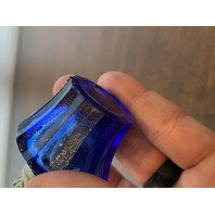 VTG Mini Cobalt Blue Glass Oil Lamp 4.5"H