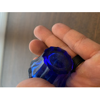 VTG Mini Cobalt Blue Glass Oil Lamp 4.5"H