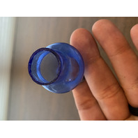 VTG Mini Cobalt Blue Glass Oil Lamp 4.5"H