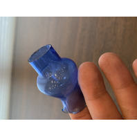 VTG Mini Cobalt Blue Glass Oil Lamp 4.5"H