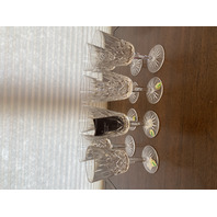 SET(8) VTG WATERFORD Crystal LISMORE Water Goblets 7"H, SIGNED, IRELAND