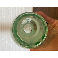 VTG FENTON Green Opalescent COIN DOT Ruffled Rim Pitcher 9"H