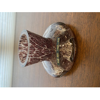 VTG MAURICE MARINOT Deep Amethyst & White Art Glass Vase 3.5"H