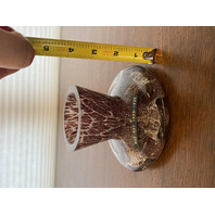 VTG MAURICE MARINOT Deep Amethyst & White Art Glass Vase 3.5"H