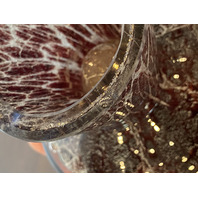 VTG MAURICE MARINOT Deep Amethyst & White Art Glass Vase 3.5"H