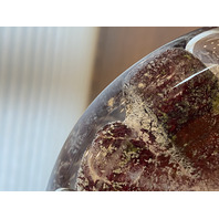 VTG MAURICE MARINOT Deep Amethyst & White Art Glass Vase 3.5"H