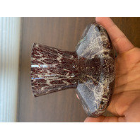 VTG MAURICE MARINOT Deep Amethyst & White Art Glass Vase 3.5"H