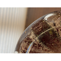 VTG MAURICE MARINOT Deep Amethyst & White Art Glass Vase 3.5"H