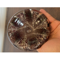 VTG MAURICE MARINOT Deep Amethyst & White Art Glass Vase 3.5"H