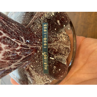 VTG MAURICE MARINOT Deep Amethyst & White Art Glass Vase 3.5"H