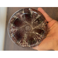 VTG MAURICE MARINOT Deep Amethyst & White Art Glass Vase 3.5"H