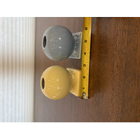 PAIR Of FIESTAWARE Yellow & Blue Round Bulb Candle Holders 3.5"H RETIRED