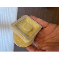 PAIR Of FIESTAWARE Yellow & Blue Round Bulb Candle Holders 3.5"H RETIRED