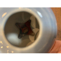 PAIR Of FIESTAWARE Yellow & Blue Round Bulb Candle Holders 3.5"H RETIRED