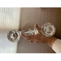 PAIR Of VTG American Fostoria Cubist Candlesticks 8.5"L