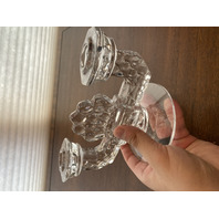 PAIR Of VTG American Fostoria Cubist Candlesticks 8.5"L