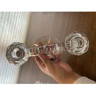 PAIR Of VTG American Fostoria Cubist Candlesticks 8.5"L