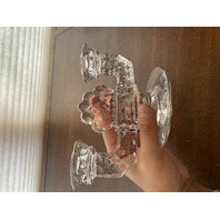 PAIR Of VTG American Fostoria Cubist Candlesticks 8.5"L