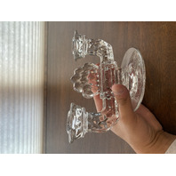 PAIR Of VTG American Fostoria Cubist Candlesticks 8.5"L