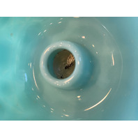 VTG PAIR Of FENTON Turquoise BLOCK & STAR Glass Candle Holders 3.75"W