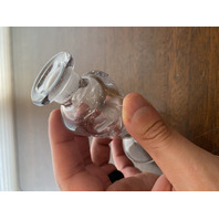 VTG Clear Floral Etched Glass Perfume Bottle W/Stopper 7"H