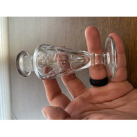 VTG Clear Floral Etched Glass Perfume Bottle W/Stopper 7"H