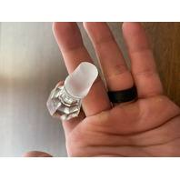 VTG Clear Floral Etched Glass Perfume Bottle W/Stopper 7"H