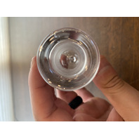 VTG Clear Floral Etched Glass Perfume Bottle W/Stopper 7"H