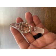 VTG Clear Floral Etched Glass Perfume Bottle W/Stopper 7"H