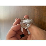 VTG Clear Floral Etched Glass Perfume Bottle W/Stopper 7"H