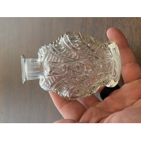 VTG Clear Glass Perfume Bottle W/Bird Stopper 7.25"H