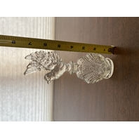 VTG Clear Glass Perfume Bottle W/Bird Stopper 7.25"H